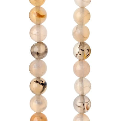 Light Gray Crackle Agate Round Beads, 8mm by Bead Landing™