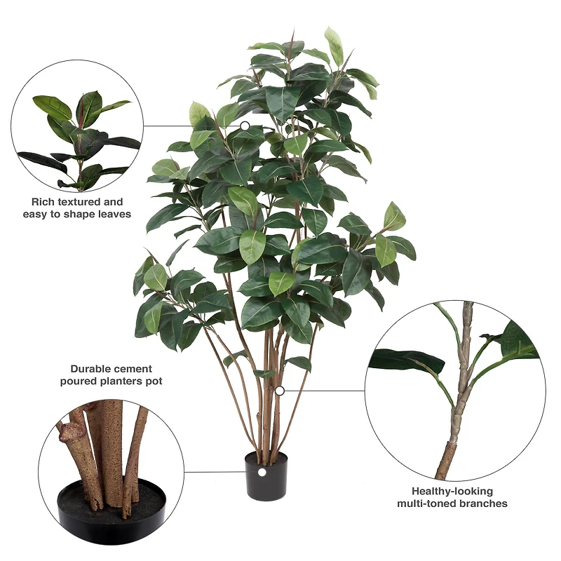 6ft. Potted Artificial Green Rubber Tree