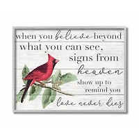 Stupell Industries Love Never Dies Cardinal Wall Art in Gray Frame
