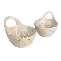 Hello Honey® Cream Stoneware Colander Set