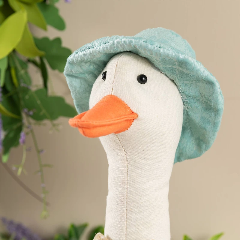 Glitzhome® 15.75" Easter Fabric Boy Duck Figurine
