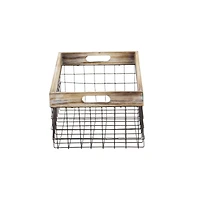 Black Metal Farmhouse Storage Basket Set