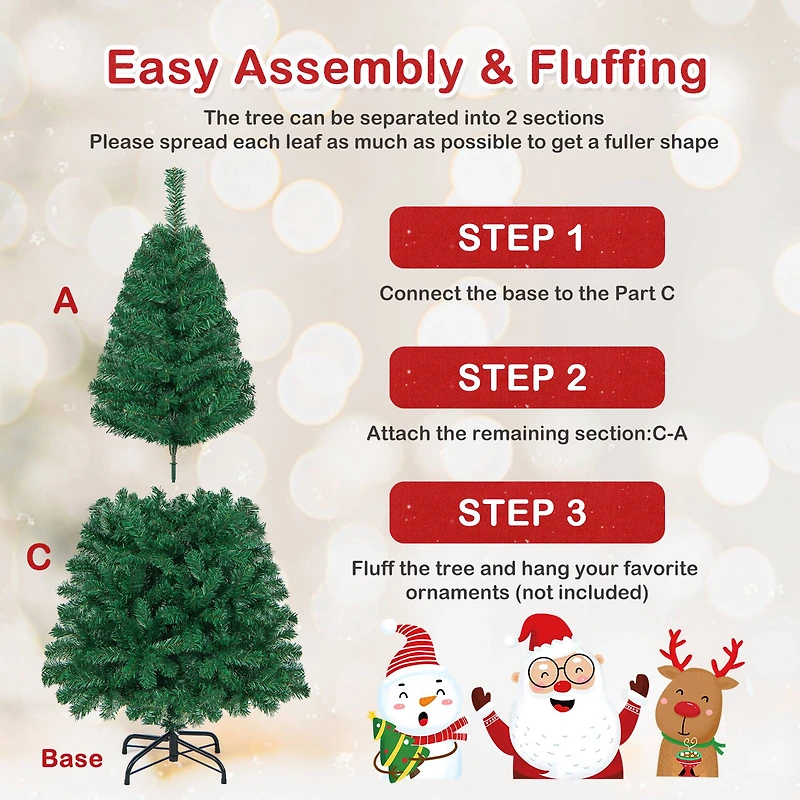 Costway 5ft. Unlit Pine Artificial Christmas Tree