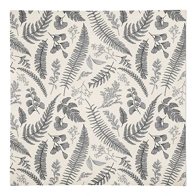 Gray Botanical Cotton Twill Dinner Napkin