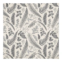 Gray Botanical Cotton Twill Dinner Napkin