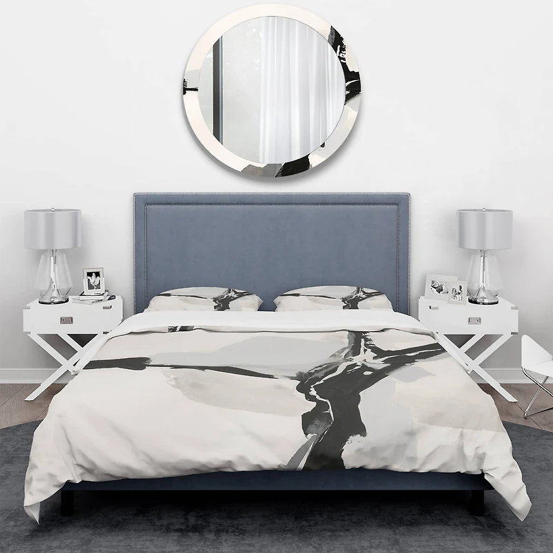 Designart 'Abstract Neutral III' Geometric Bedding Set