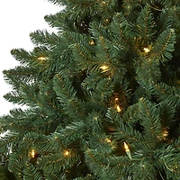 8ft. Pre-Lit Northern Rocky Spruce Artificial Christmas Tree, Clear LED Lights