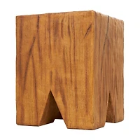 18" Brown Block Outdoor Accent Table
