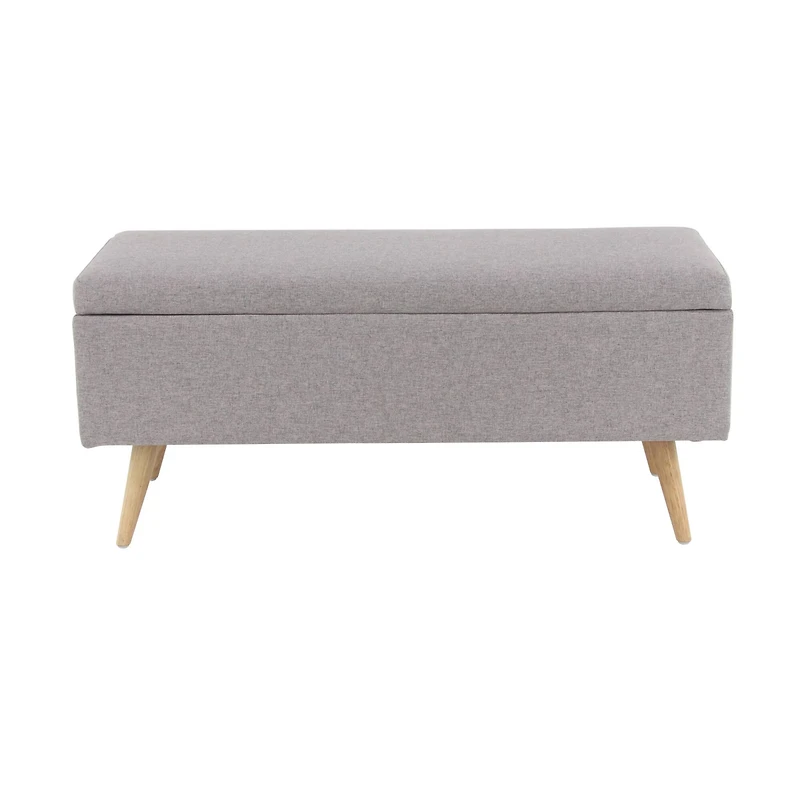 40" Modern Rectangular Gray Polyester Storage Bench
