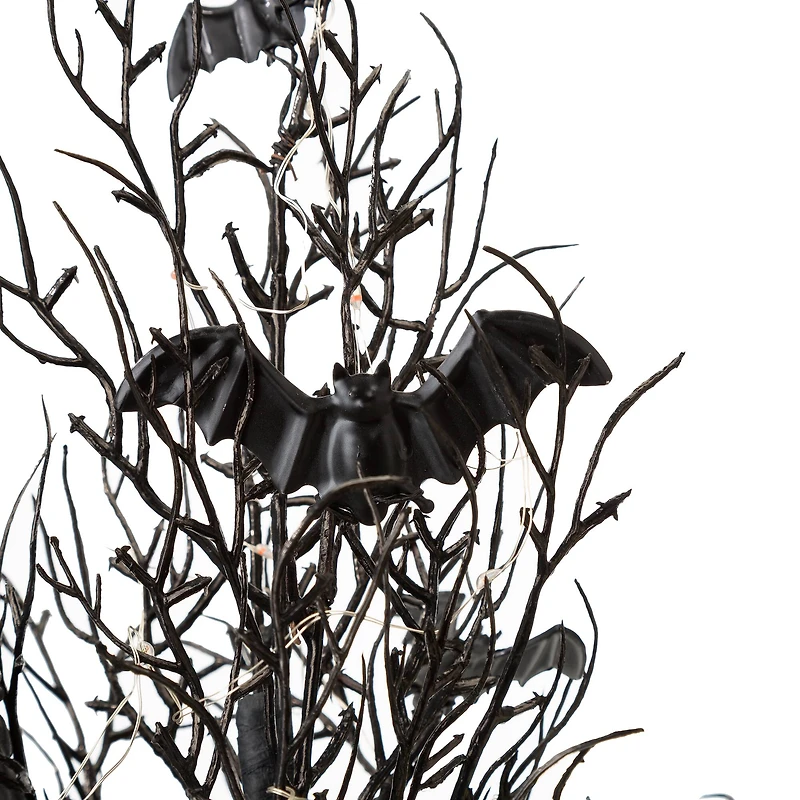 Glitzhome® 20" Lighted Halloween Bats Table Tree Decor