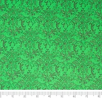 SINGER Christmas Holiday Green Damask Cotton Fabric