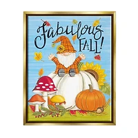 Stupell Industries Fabulous Fall Gnome Framed Floater Canvas Wall Art