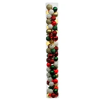 80 Pack Red, Green & Gold Glitter Shatterproof Ornaments by Ashland®