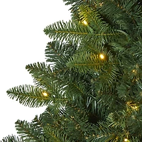 5ft. Pre-Lit Grand Teton Spruce Flat Back Artificial Christmas Tree, Clear LED Lights