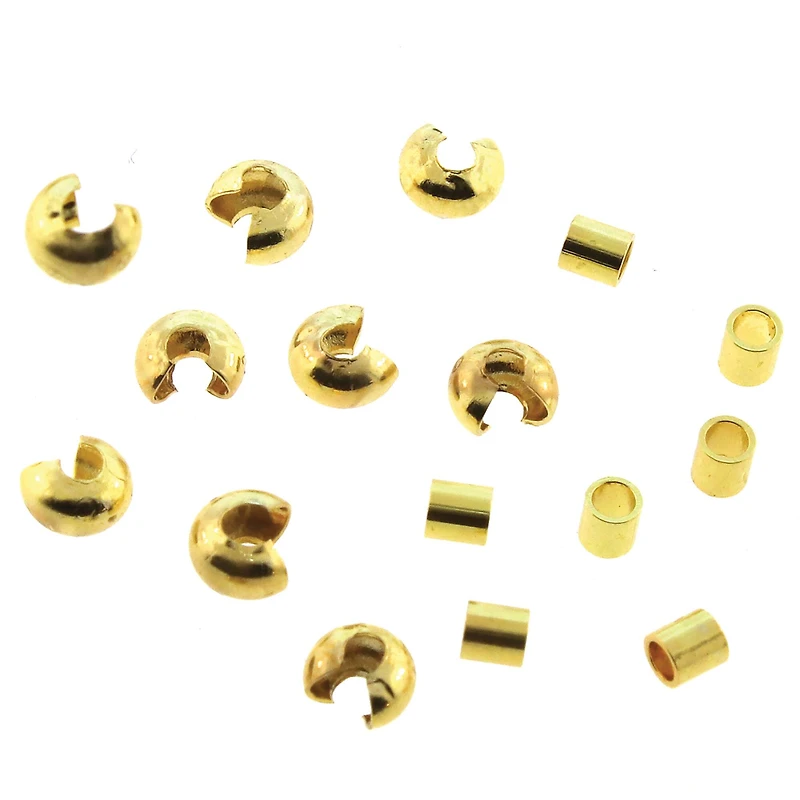The Beadsmith® Basic Elements™ Gold-Plated Smooth Crimp Tubes & 3mm Covers