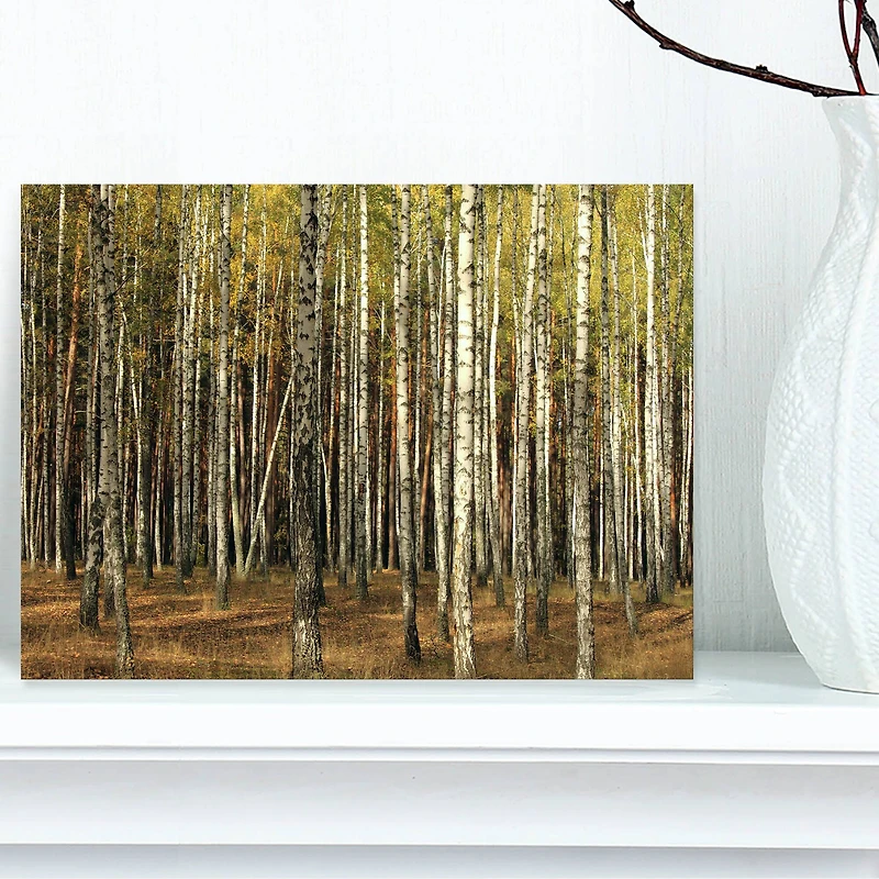 Designart - Green Fall Forest with Thick Trees