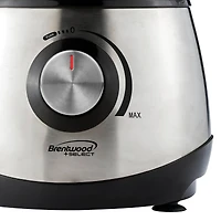 Brentwood 12-Cup 600-Watt Stainless Steel Food Processor