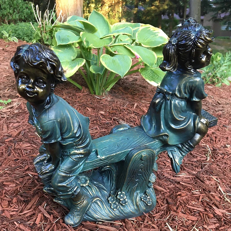 Santa's Workshop 17.5" Boy & Girl on Teeter Totter