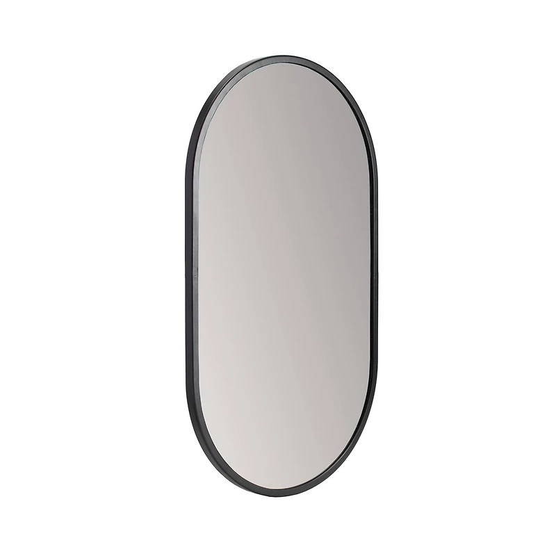 Habitat Pluto 28" Black Oval Wall Mirror
