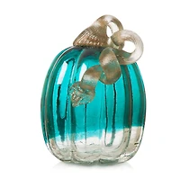 Glitzhome® Crackle Glass Pumpkin, Turquoise