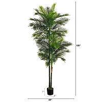 9ft. Potted Green UV Resistant Artificial Double Robellini Palm Tree