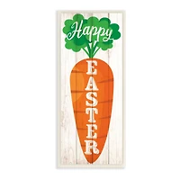 Stupell Industries Happy Easter Vertical Rustic Carrot Sign Phrase Wall Plaque Art