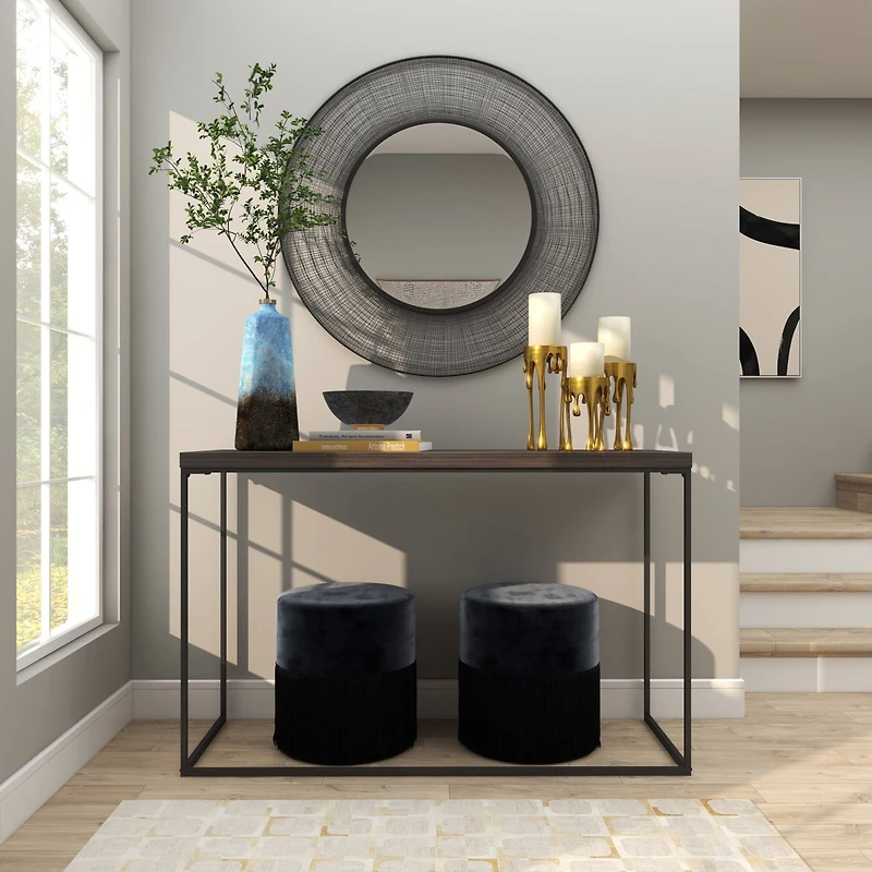 17" Blue Glass Galaxy Inspired Abstract Vase