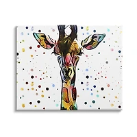 Stupell Industries Modern Giraffe Portrait Abstract Kids' Polka Dot Pattern Canvas Wall Art
