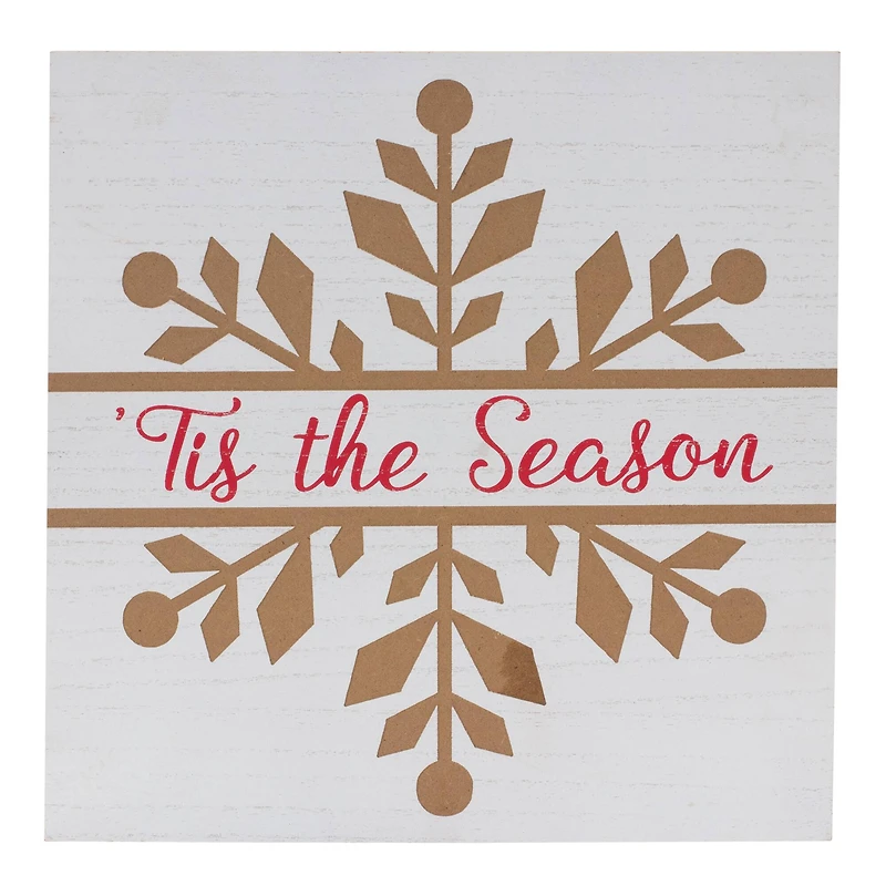 11.75" Snowflake Christmas Season Sign Décor Set