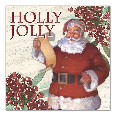 Holly Jolly Santa 20x20 Canvas Wall Art
