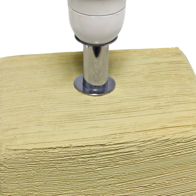 Simple Designs Stone Table Lamp with White Shade