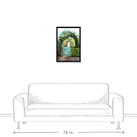 Garden Gate Black Floating Framed Canvas Wall Art