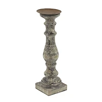 Distressed Brown Wood Traditional Candle Holder Set, 3ct. 