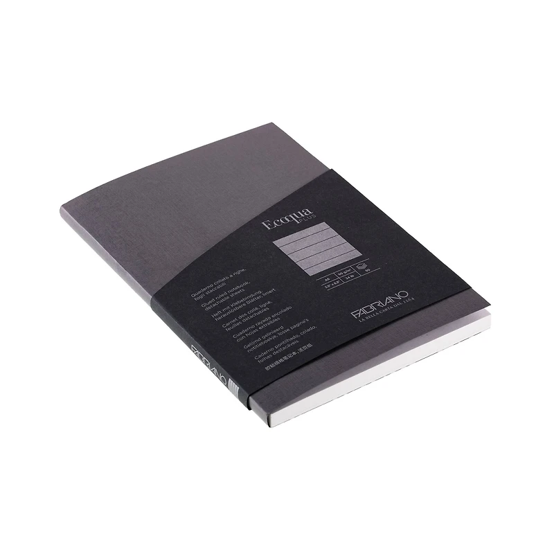 Fabriano® EcoQua Plus A5 Lined Gray Glue-Bound Notebook