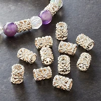 12 Packs: 20 ct. (240 total) Silver Filigree Tube Metal Spacer Beads by Bead Landing™