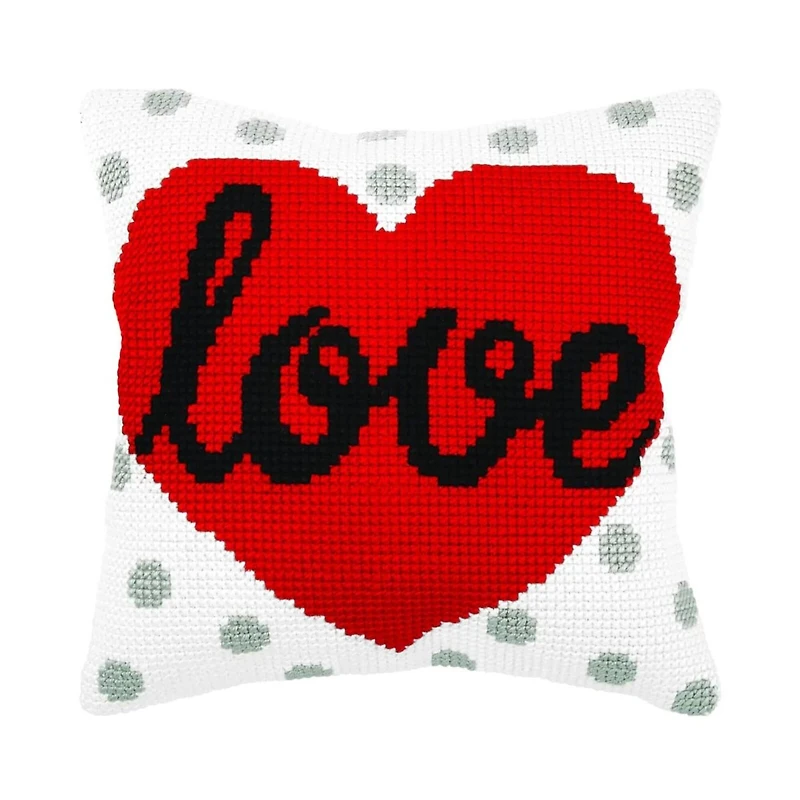 Orchidea Cushion Cross Stitch Kit Heart