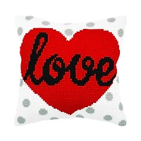 Orchidea Cushion Cross Stitch Kit Heart