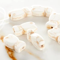 12 Pack: White Howlite Fish Beads by Bead Landing™, 20mm