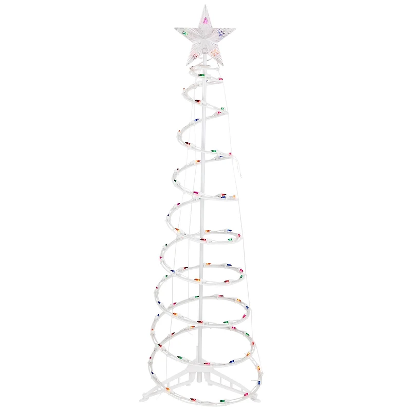 4ft Lighted Spiral Christmas Tree with Star Tree Topper Multi Lights
