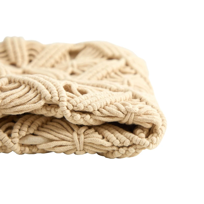 18" Bohemian Diamond Woven Macramé Pillow Cover