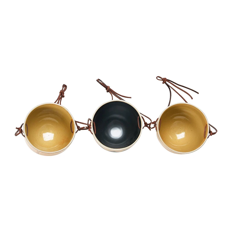 Hello Honey® Stoneware Hanging Pot with Reactive Glaze Set