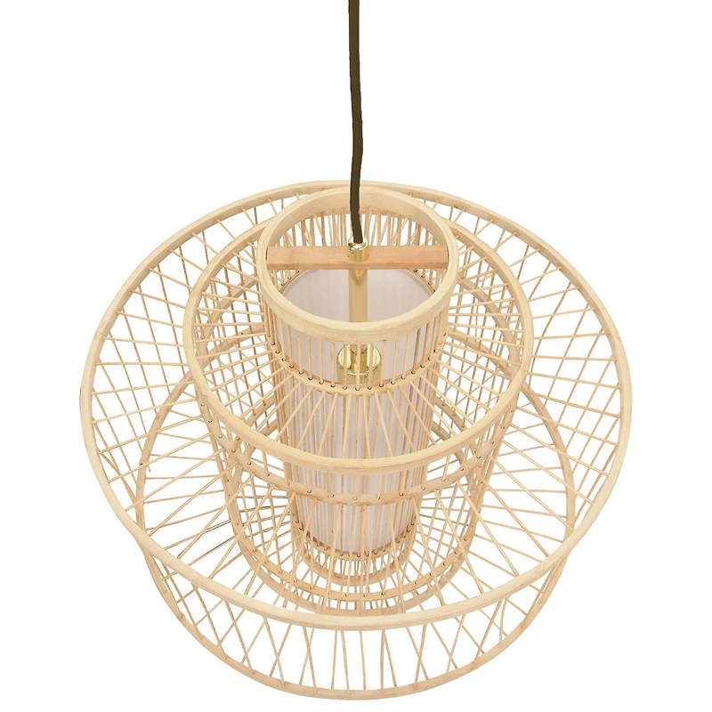 Hello Honey® 19.5" Boho Tiered Bamboo Chandelier