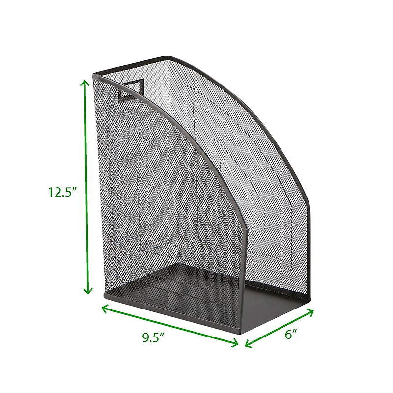 Mind Reader 2 Pack Black Jumbo Metal Mesh File Organizer