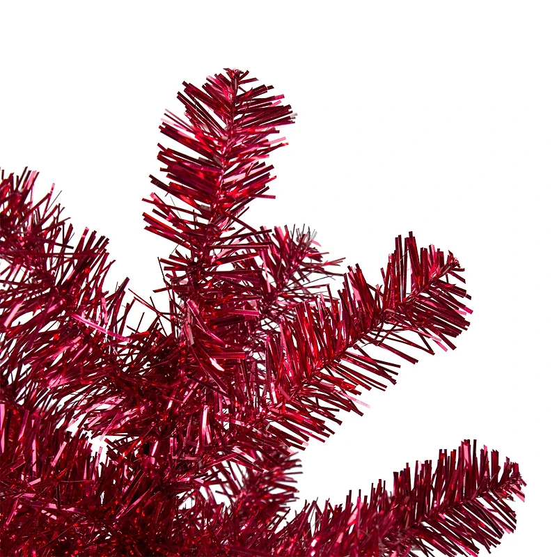 3ft. Unlit Metallic Crimson Tinsel Artificial Christmas Tree