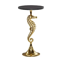25" Gold Aluminum Coastal Accent Table