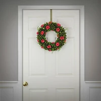 18" Hot Pink Spring Floral Wreath