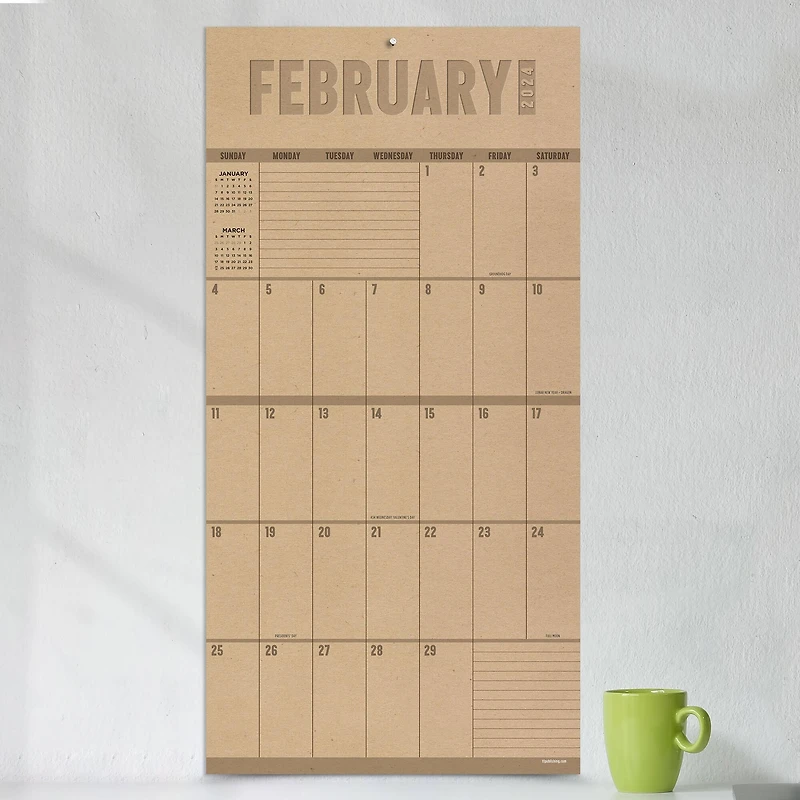 TF Publishing 2024 Big Grid - Kraft Wall Calendar