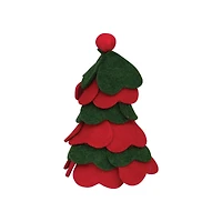 Hello Honey® 9" Red & Green Wool Felt Tree with Pom Pom
