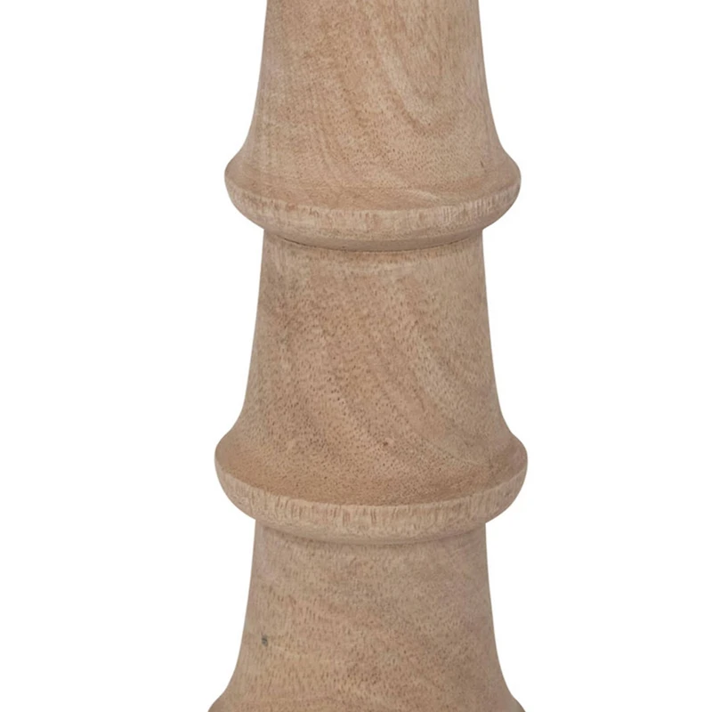 Hello Honey® 10" Hand-Carved Mango Wood Taper Candle Holder