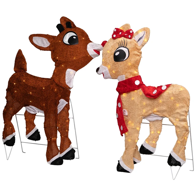 Lighted Rudolph & Clarice Outdoor Christmas Décor Set